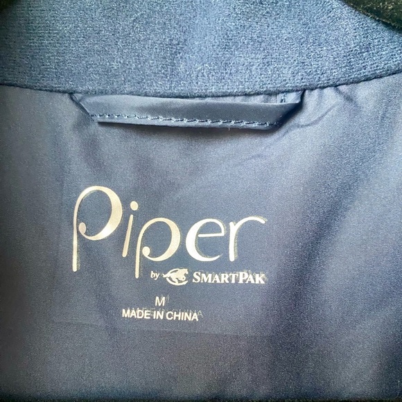 Piper down filled riding vest II by SmartPak, navy with horse pattern, size M - Picture 5 of 12